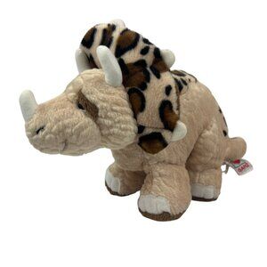 Ganz Webkinz Triceratops Dinosaur Plush Toy Beige Brown Spotted HM422